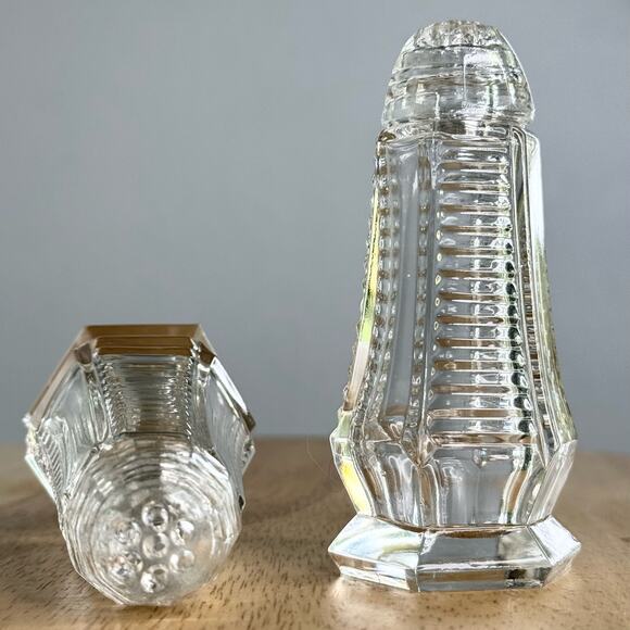 Bohemia Crystal Hexagon Salt & Pepper Shaker Pair Clear - Picture 5 of 6